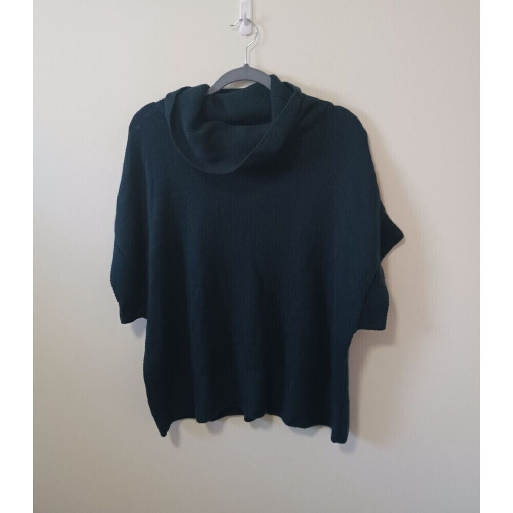 Coldwater‎ Creek Wool Blend Turtleneck Sweater Womens Teal Knit Pullover Size L